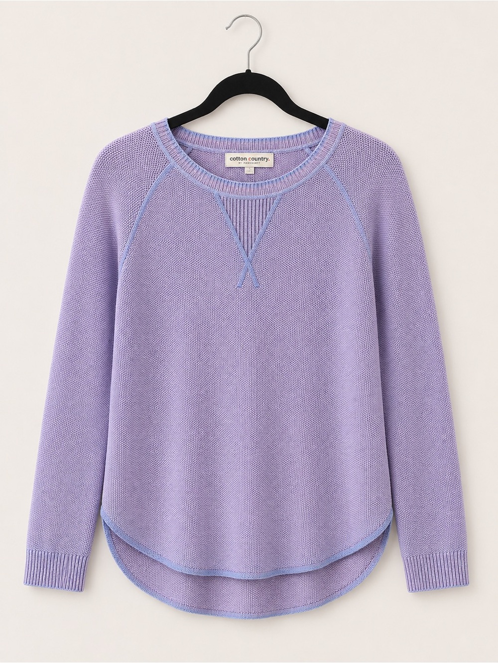 Cotton Country by Parkhurst Textured Knit Sweater | Medium | Lavender - Picture 2 of 5